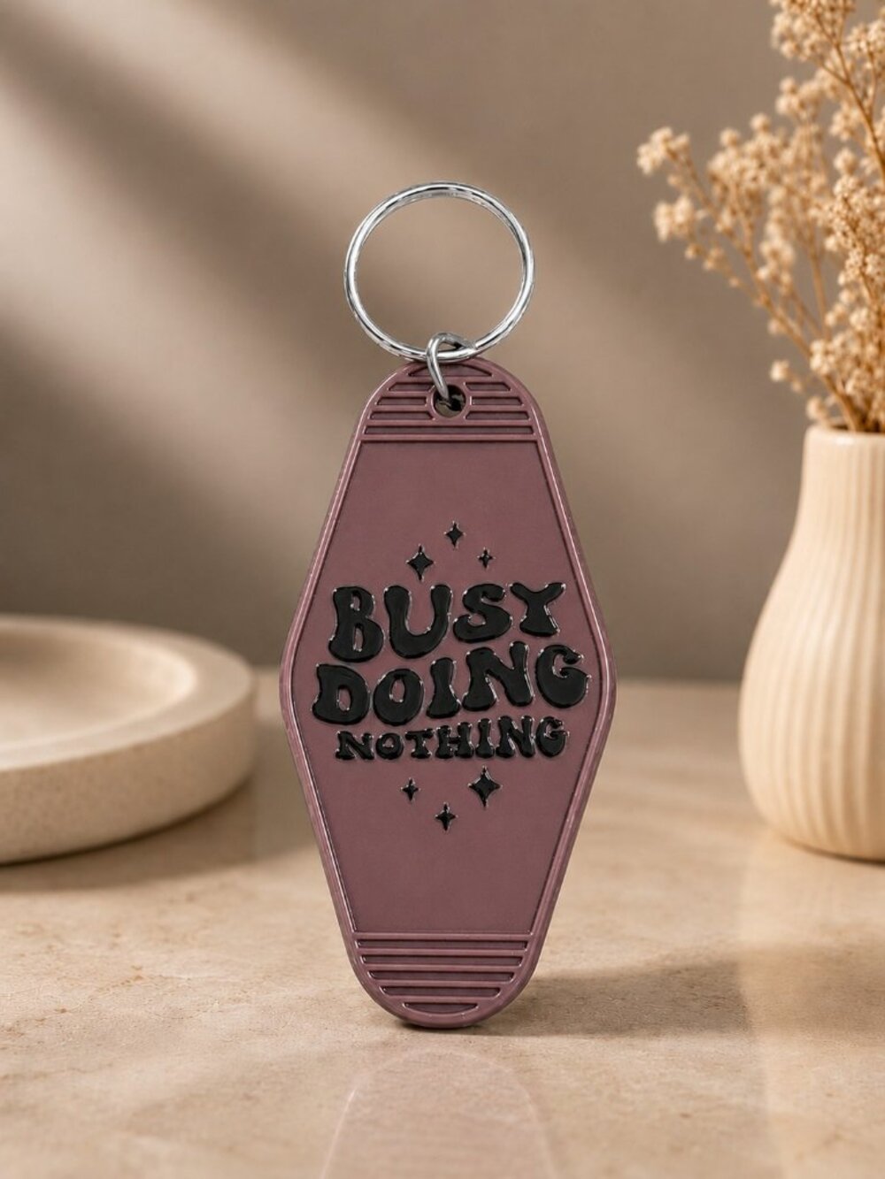 NWT Busy Doing Nothing Motel Keychain | Self Care Gift | Purse Charm
